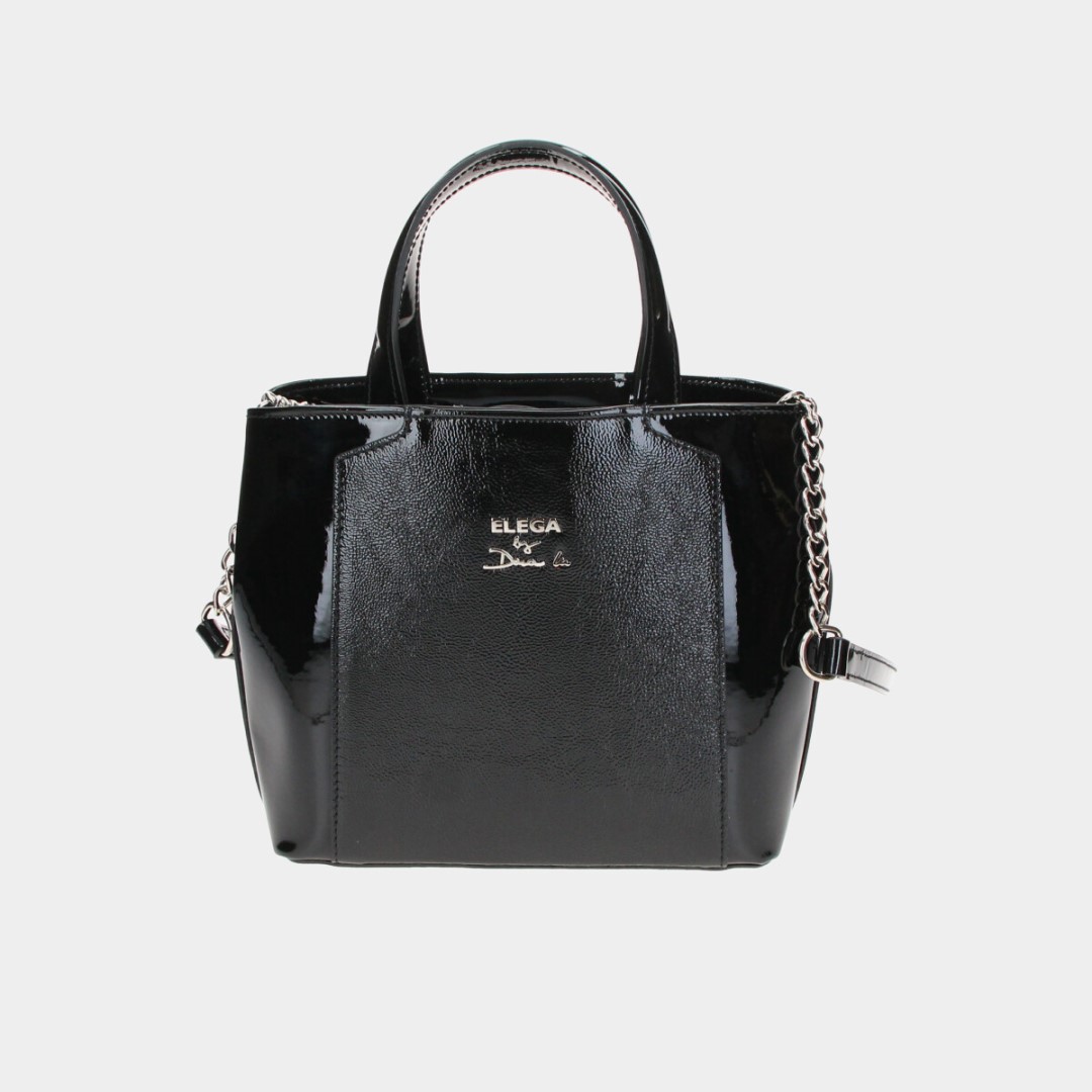 Grace mini handbag black patent/silver