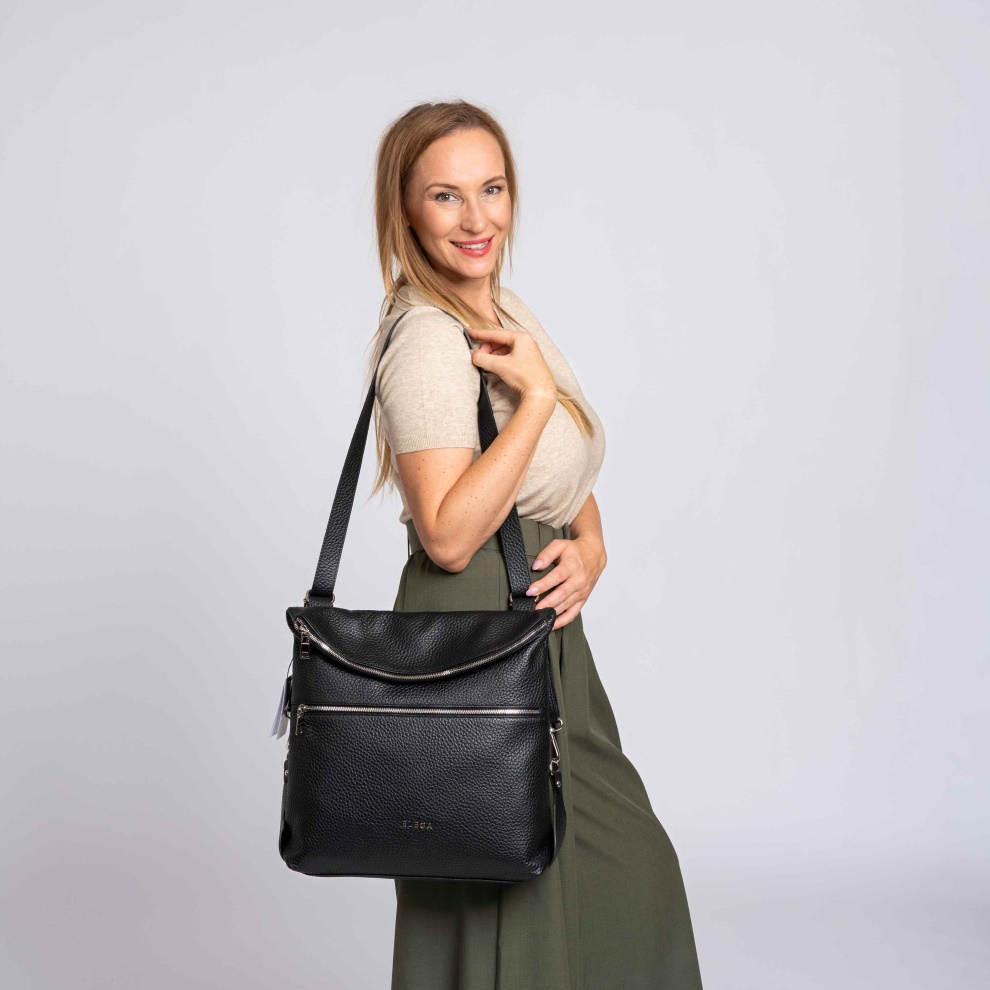 Backpack handbag 2in1 Bengi black/gold (4)