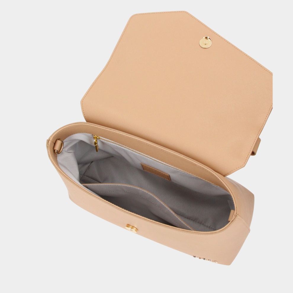 Flap bag Three generations cappuccino/gold (5)