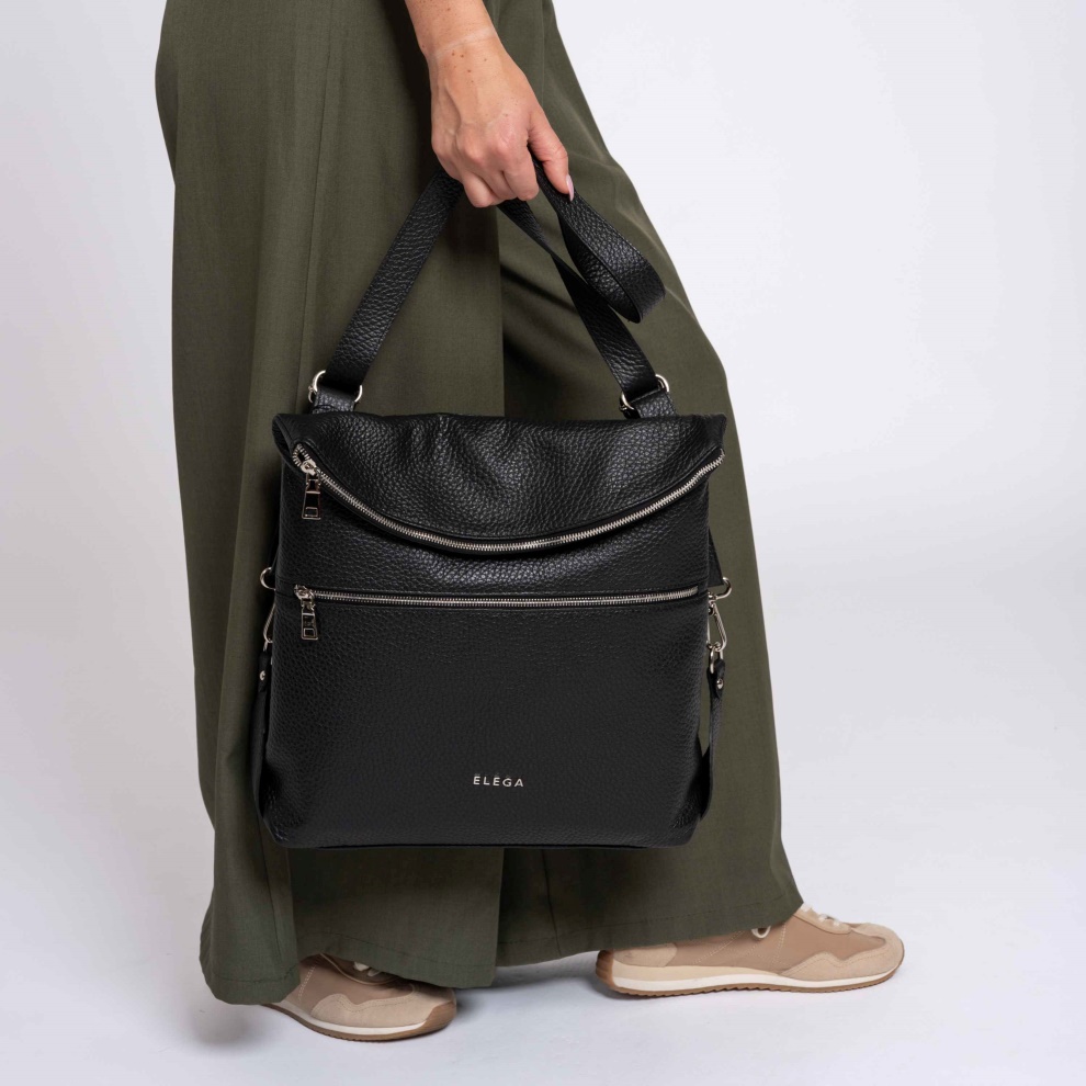 Backpack handbag 2in1 Bengi black/gold (6)