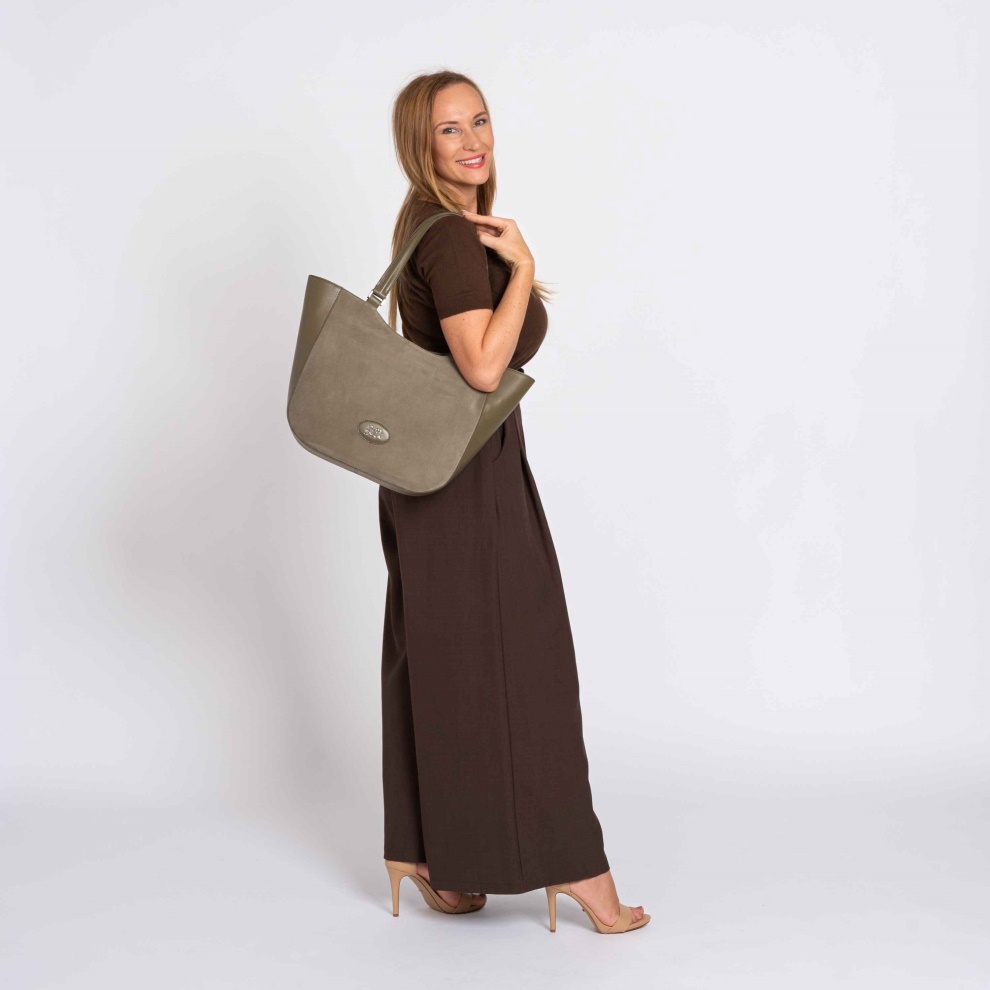 Shopper bag Brera blue/gold (6)