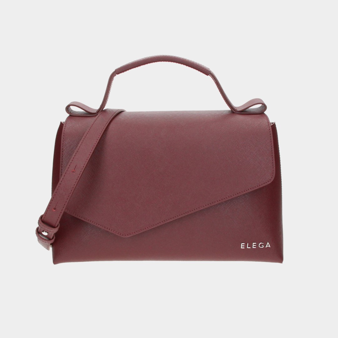 Flap bag Three generations burgundy/silver