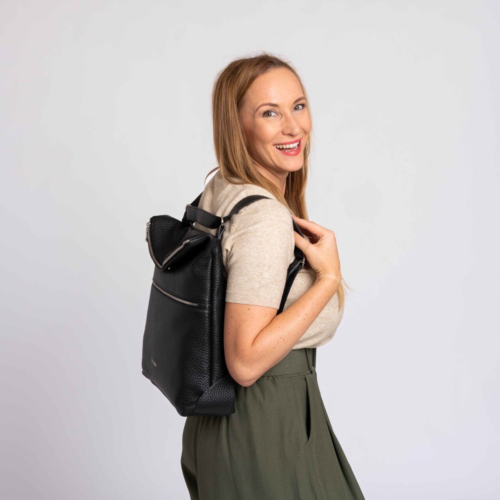 Backpack handbag 2in1 Bengi black/gold (7)