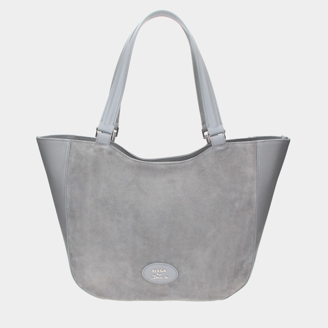 Shopper bag Brera gray velour/silver