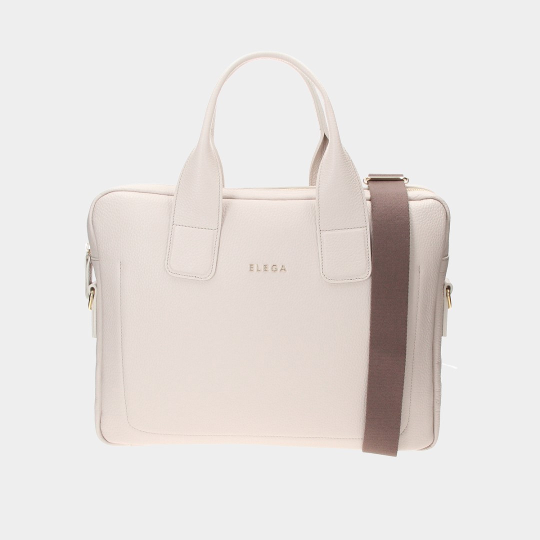 Brody laptop briefcase cream/gold