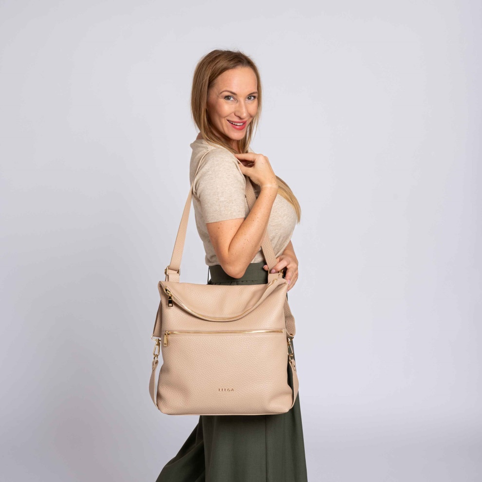 Backpack handbag 2in1 Bengi black/gold (4)