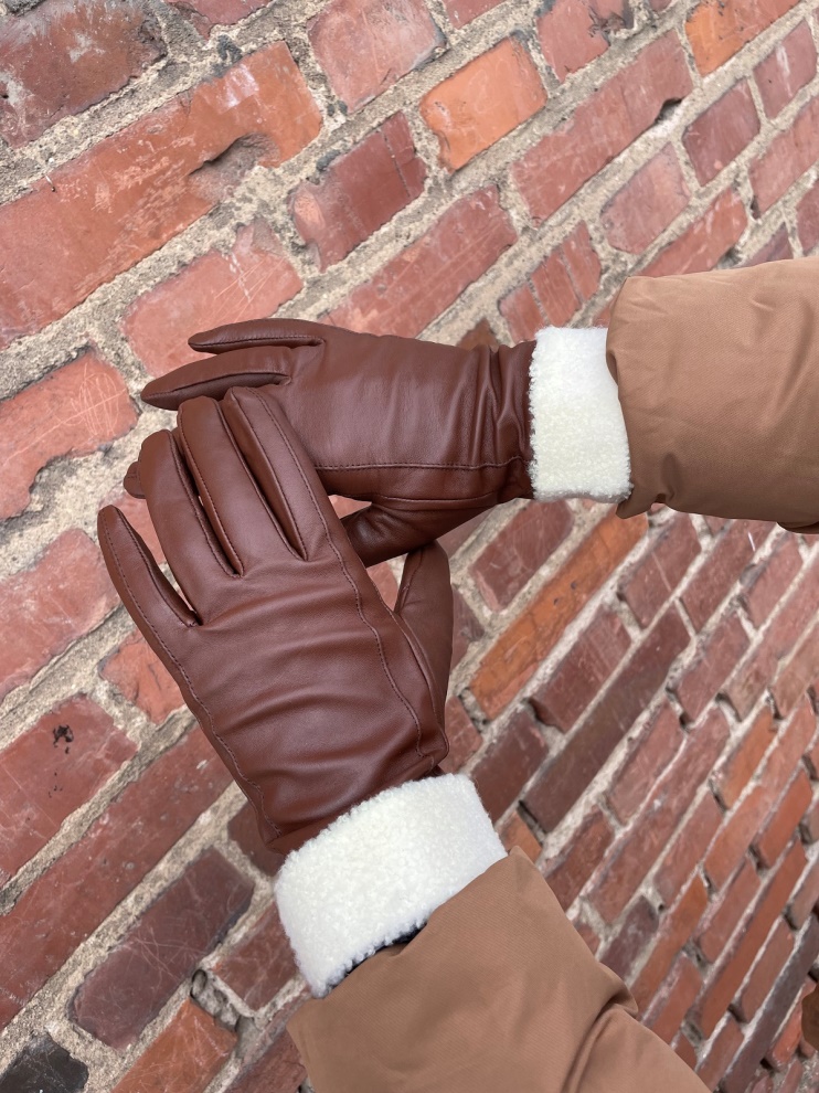 Women's gloves Ray brown - size 8.5 (2)