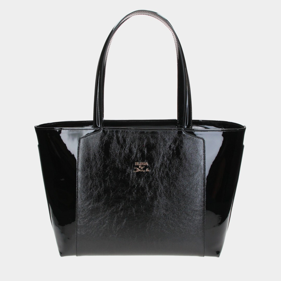 Shopper handbag Grace black patent/gold