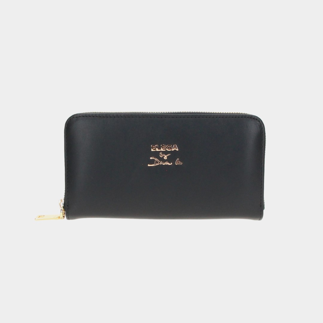Large zip wallet Seina black/gold