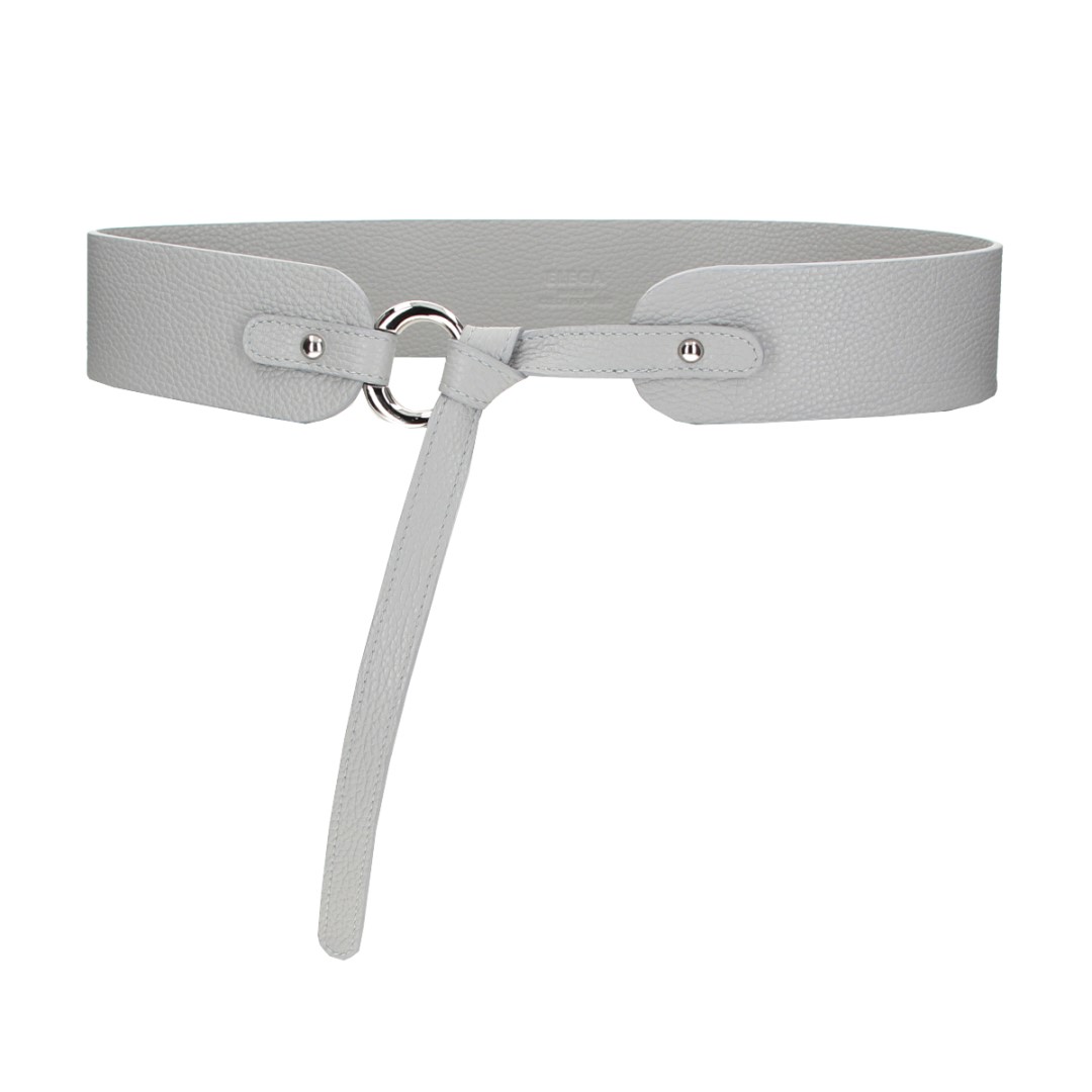 Leather tie belt M gray