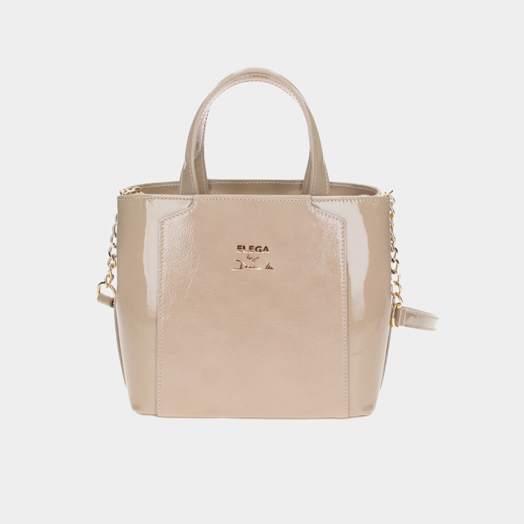 Grace mini handbag taupe lacquer/gold