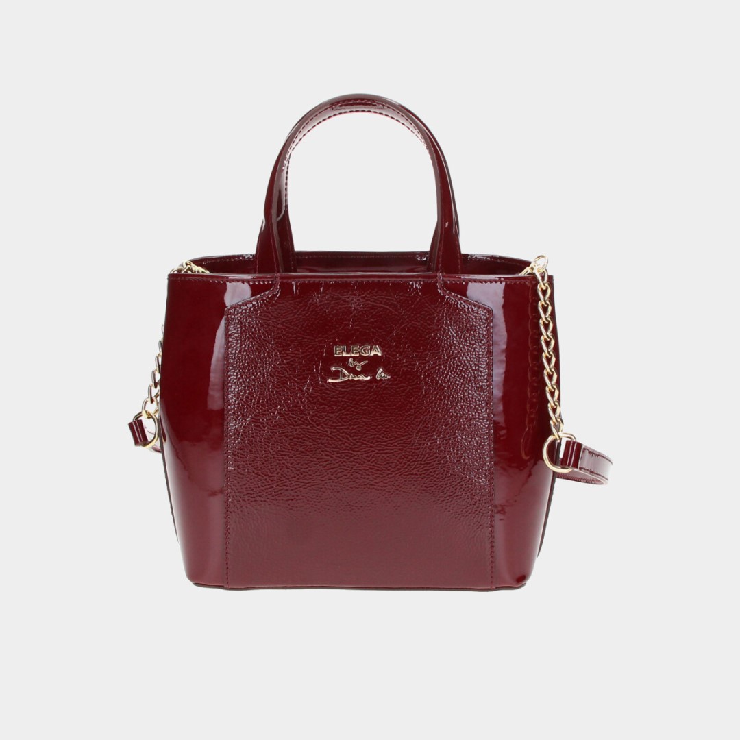 Mini handbag Grace burgundy lacquer/gold