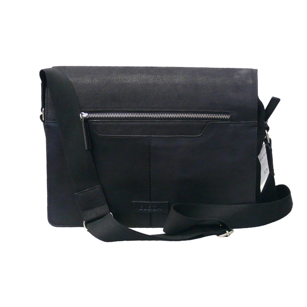 Large messenger bag with flap Andrew black