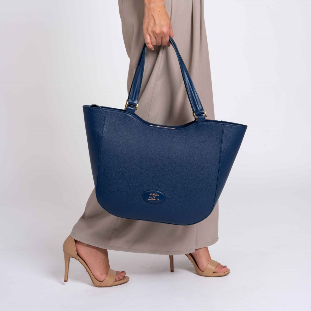 Shopper bag Brera blue/gold (8)