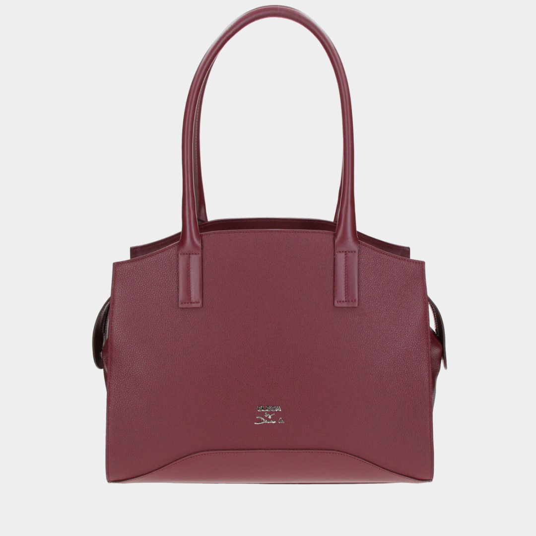 Shopper bag Mossy burgundy/silver