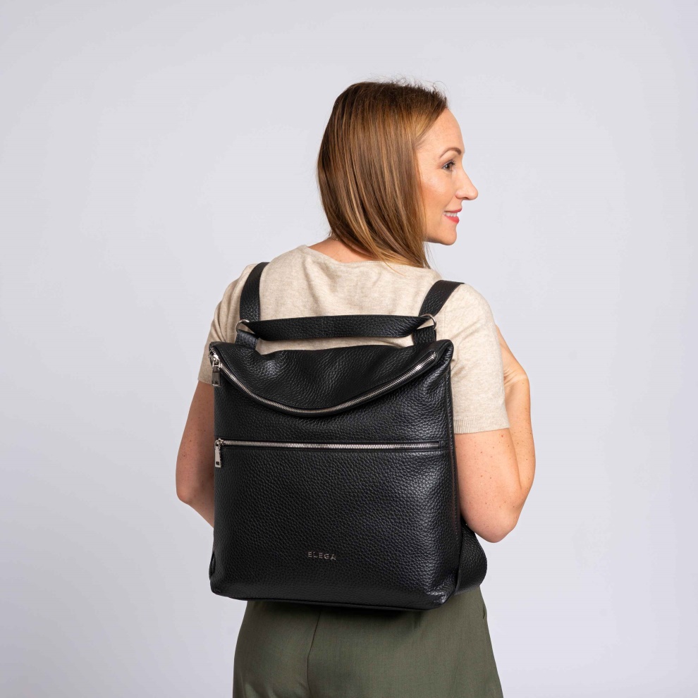 Backpack handbag 2in1 Bengi black/gold (8)