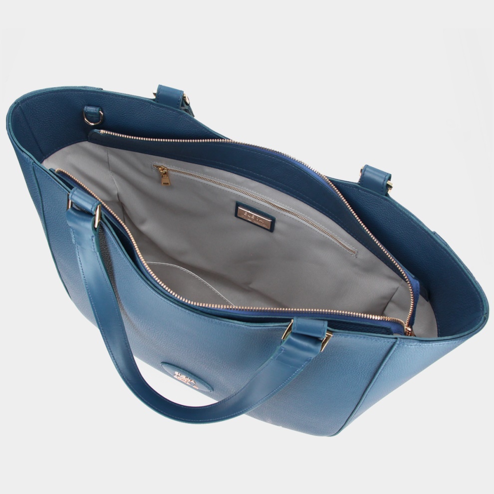 Shopper bag Brera blue/gold (5)