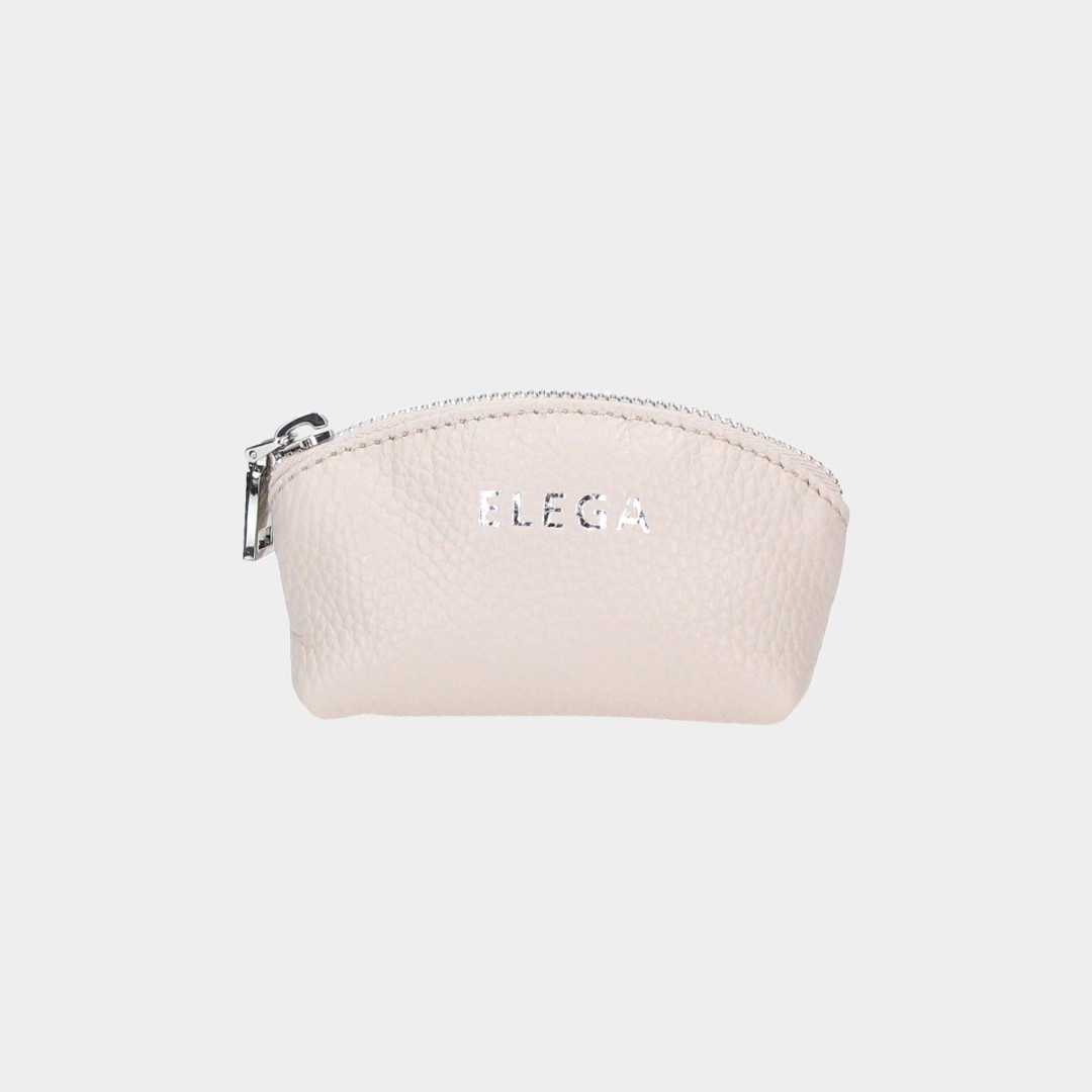 Mobi zipped key ring cream/silver