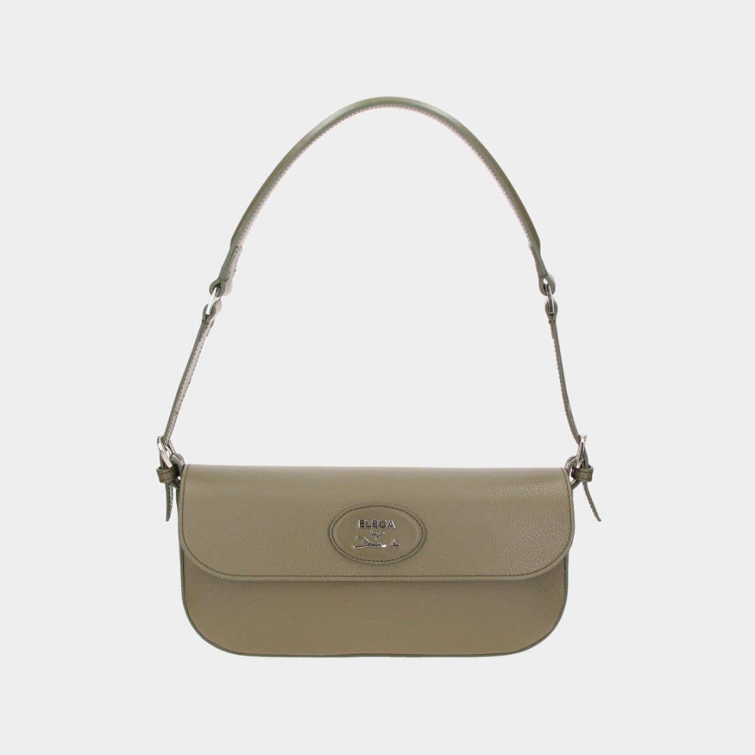 Small Brera Flap Handbag Khaki/Silver