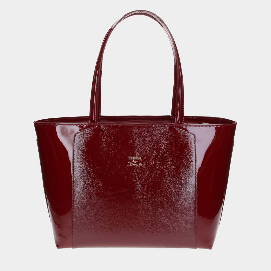Shopper handbag Grace burgundy lacquer/gold