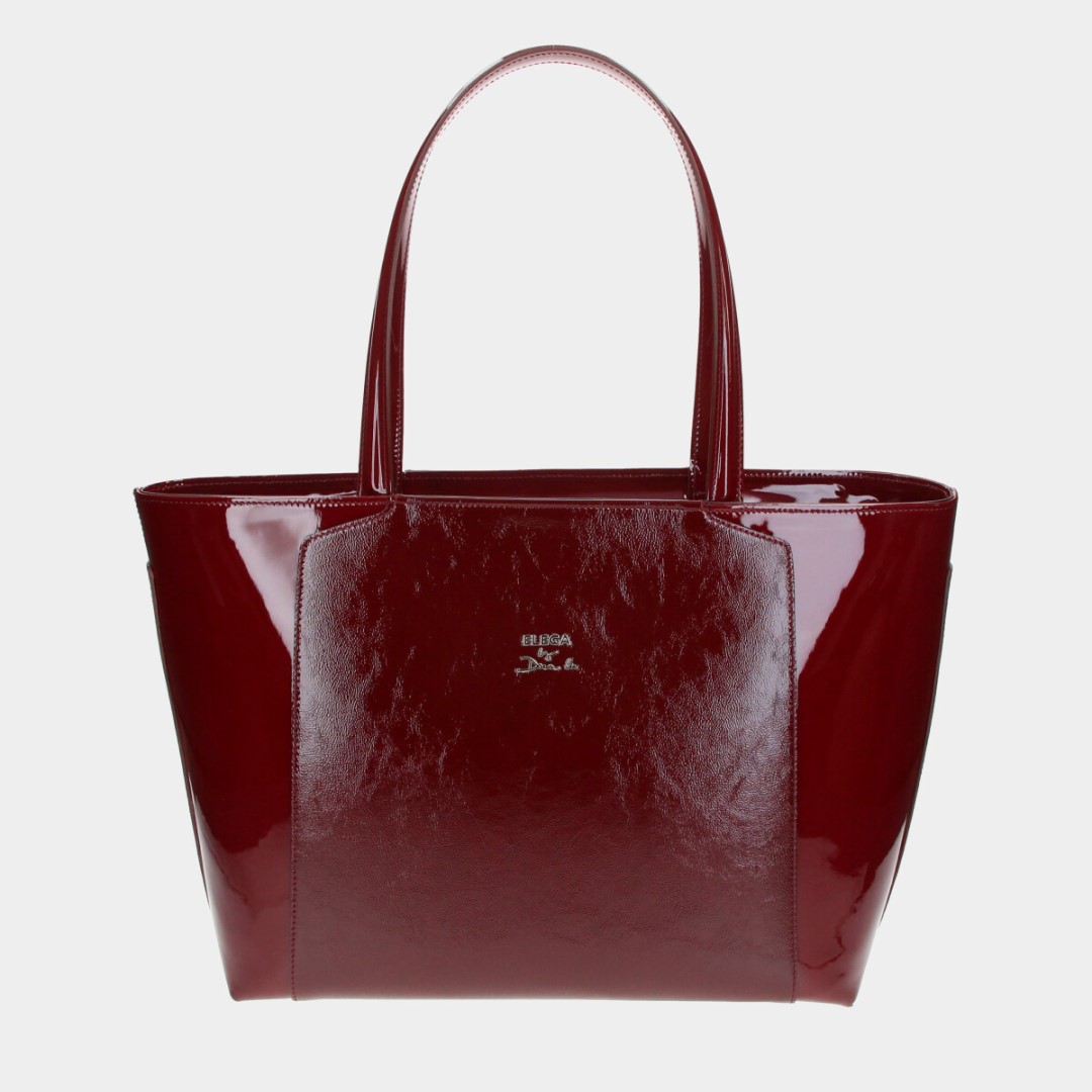 Shopper handbag Grace burgundy lacquer/silver