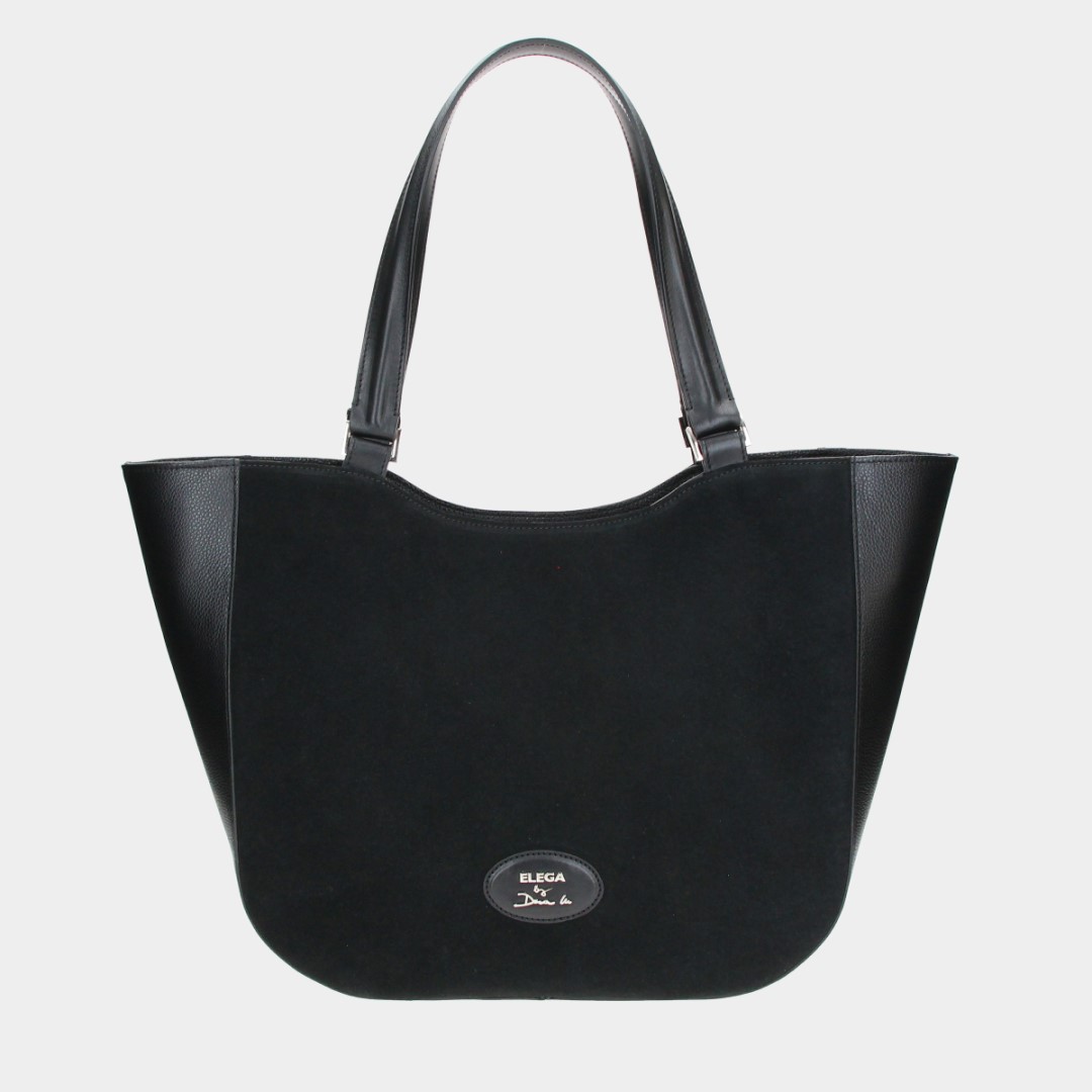 Shopper bag Brera black velour/silver