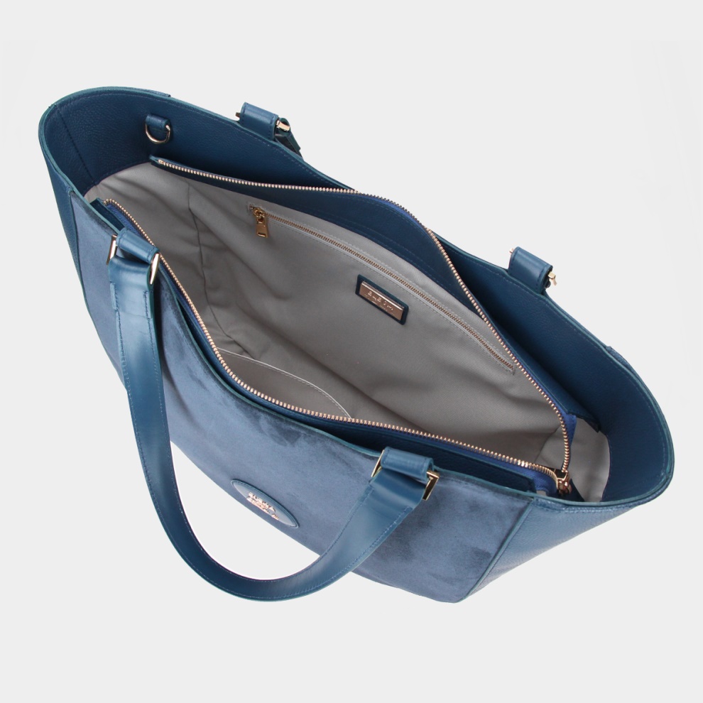 Shopper bag Brera blue/gold (5)