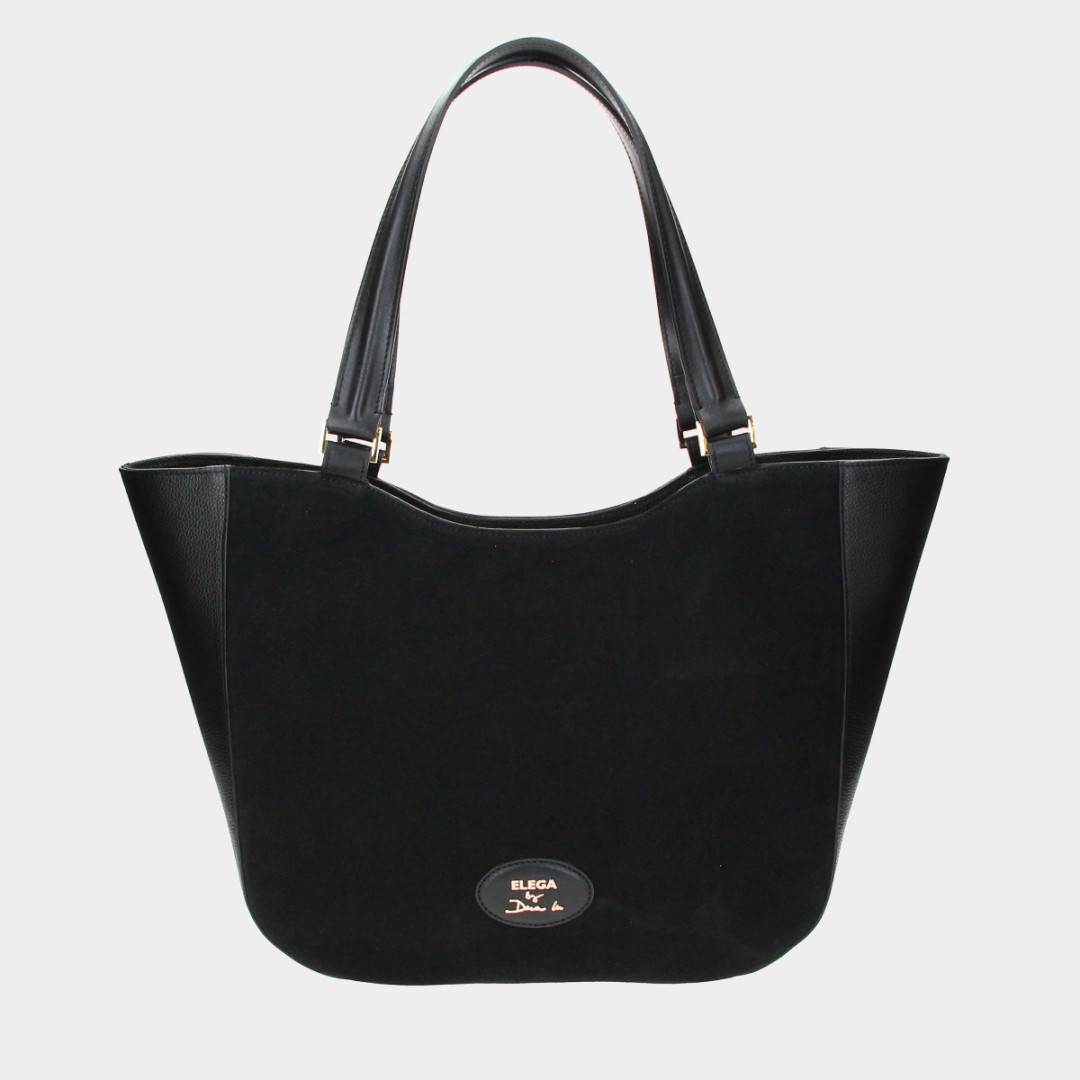Shopper bag Brera black velour/gold