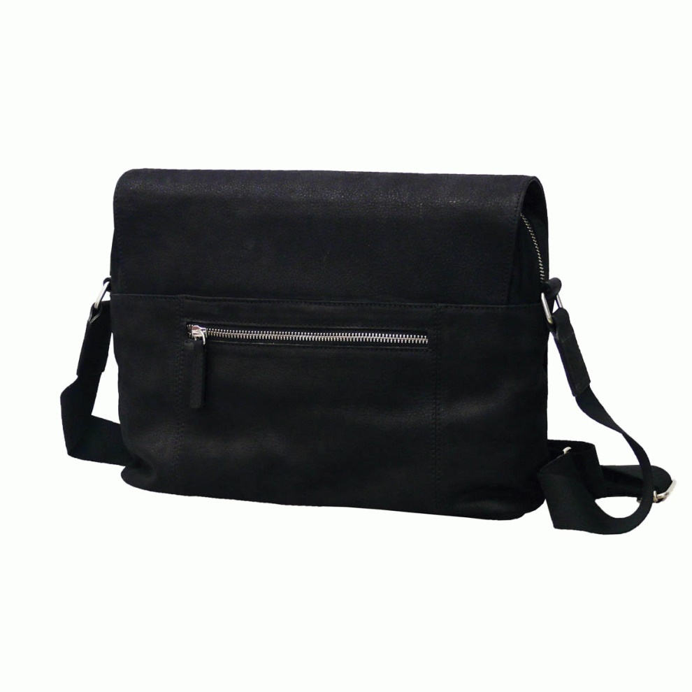 Large messenger bag with flap Andrew black (3)