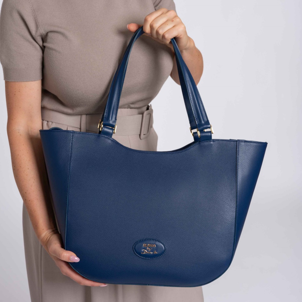 Shopper bag Brera blue/gold (9)