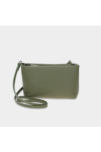 Mini kabelka Fluffy khaki/stříbro
