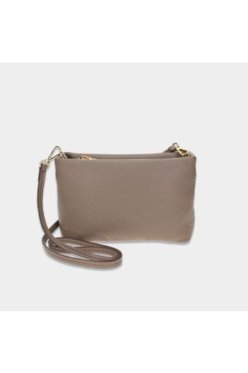 Mini kabelka Fluffy taupe/zlato